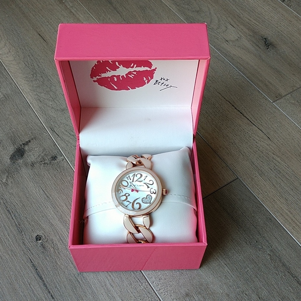 Betsey Johnson Pink and Gold Women's Watch